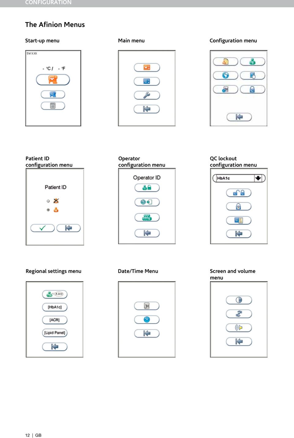 configuration menu QC lockout configuration menu Regional