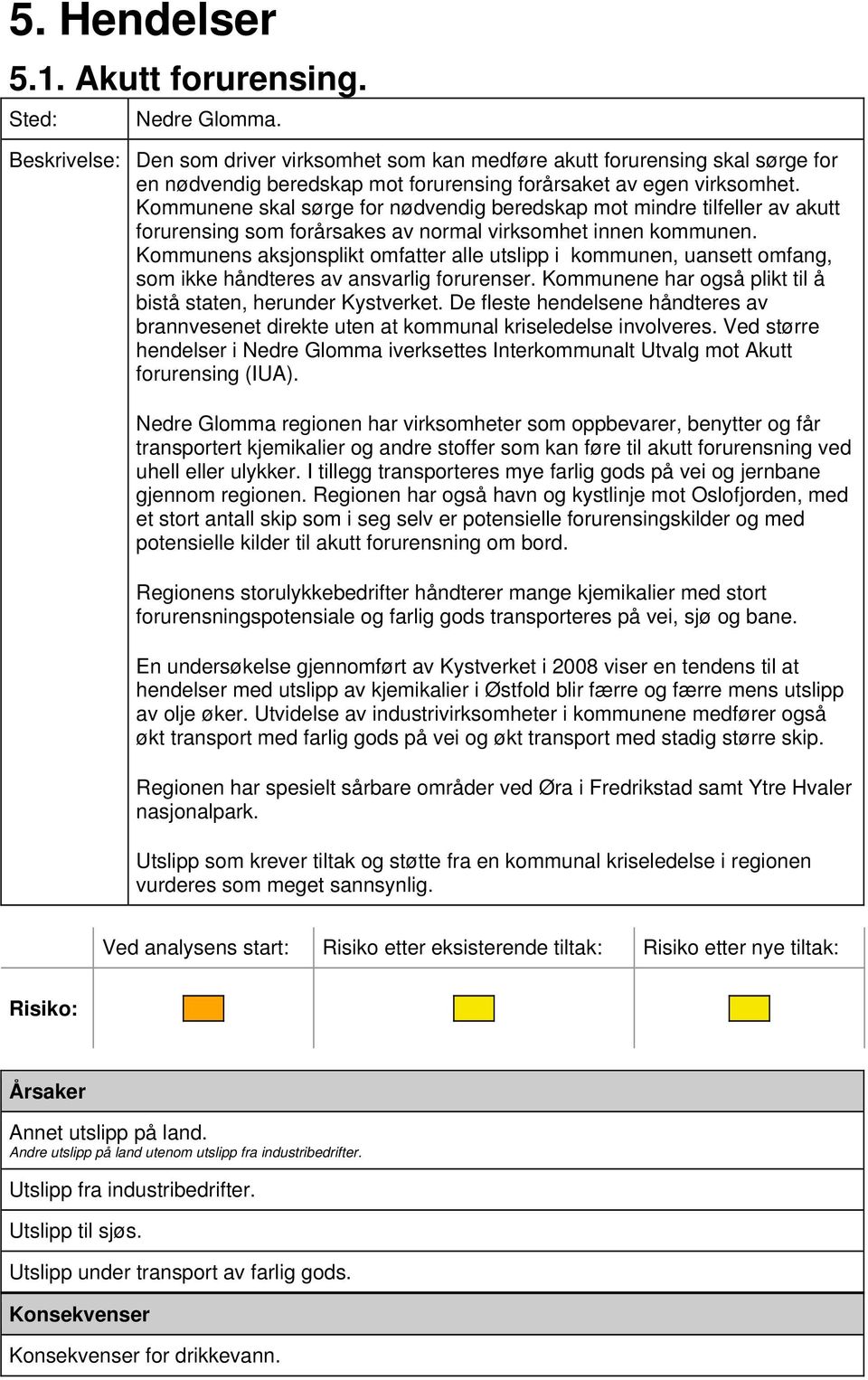 Kommunene skal sørge for nødvendig beredskap mot mindre tilfeller av akutt forurensing som forårsakes av normal virksomhet innen kommunen.