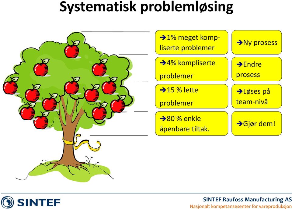 problemer 15 % lette problemer 80 % enkle