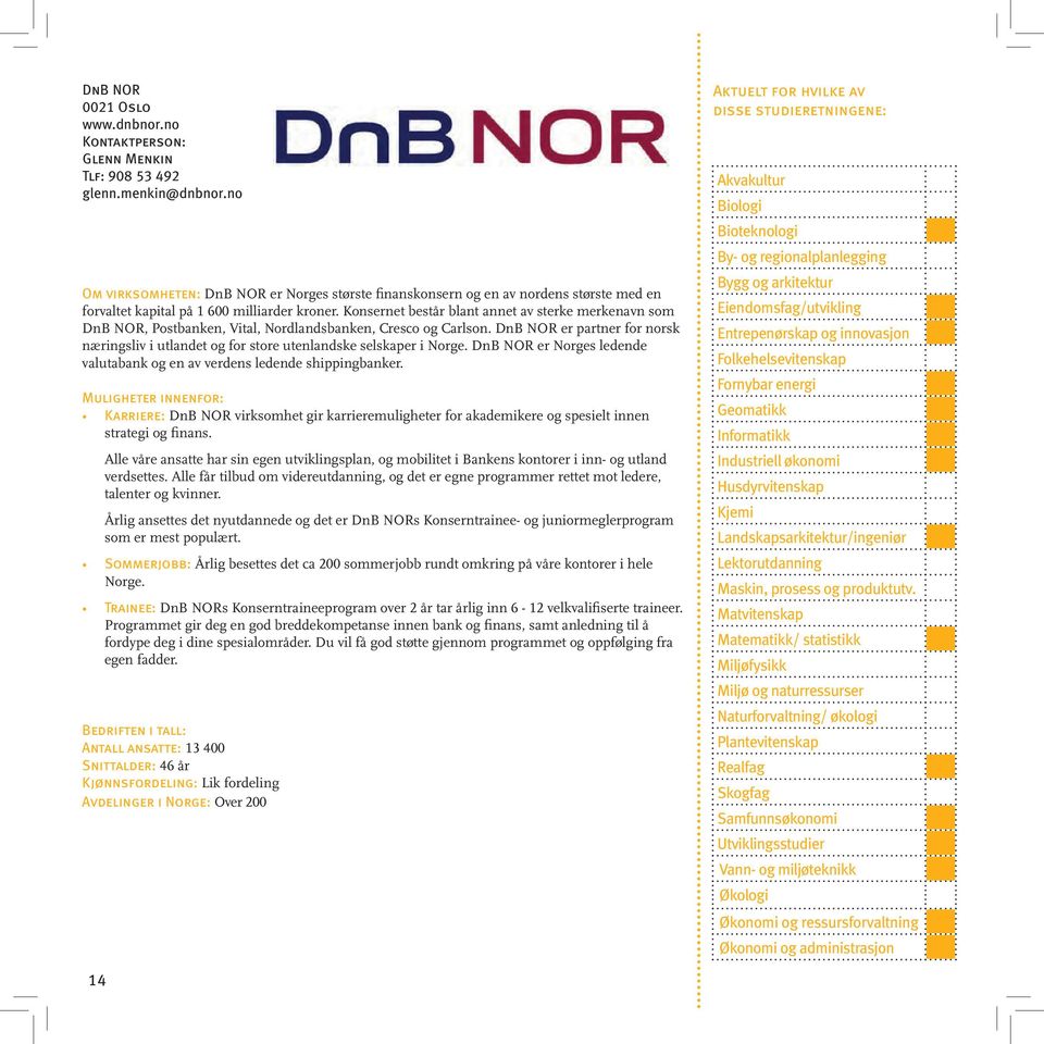 Konsernet består blant annet av sterke merkenavn som DnB NOR, Postbanken, Vital, Nordlandsbanken, Cresco og Carlson.