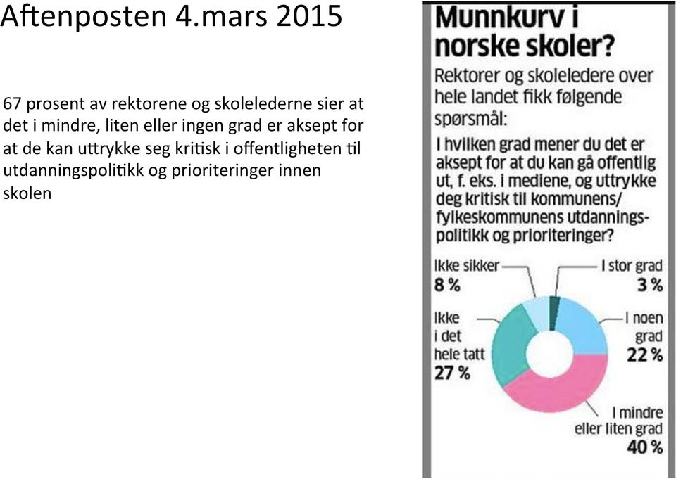 at det i mindre, liten eller ingen grad er aksept for