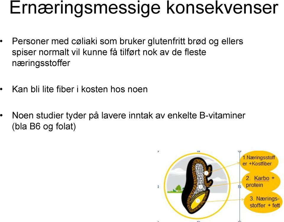 av de fleste næringsstoffer Kan bli lite fiber i kosten hos noen