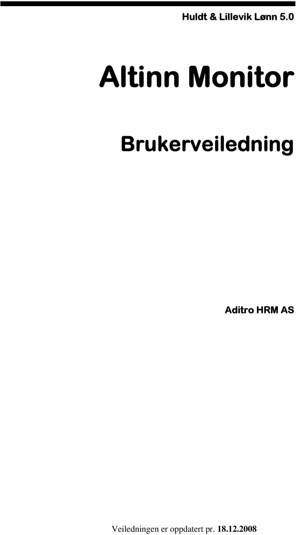 Brukerveiledning Aditro HRM