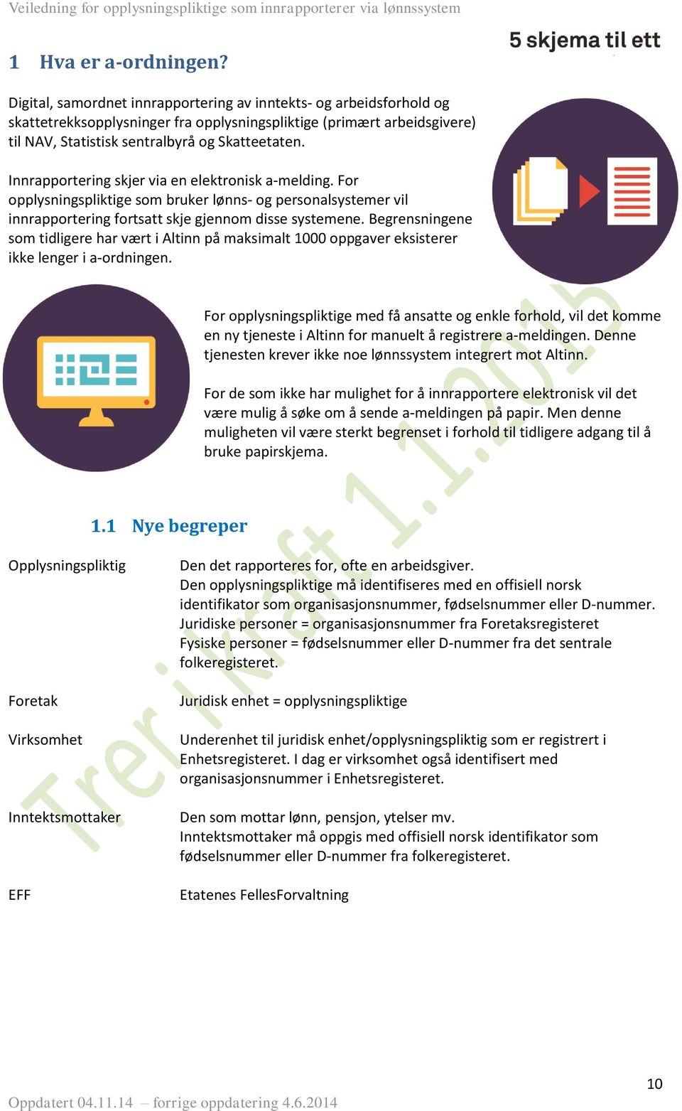 Innrapportering skjer via en elektronisk a-melding. For opplysningspliktige som bruker lønns- og personalsystemer vil innrapportering fortsatt skje gjennom disse systemene.