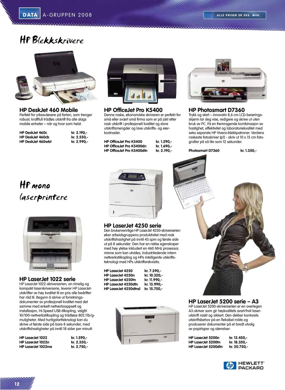 190,- HP DeskJet 460cb kr. 2.