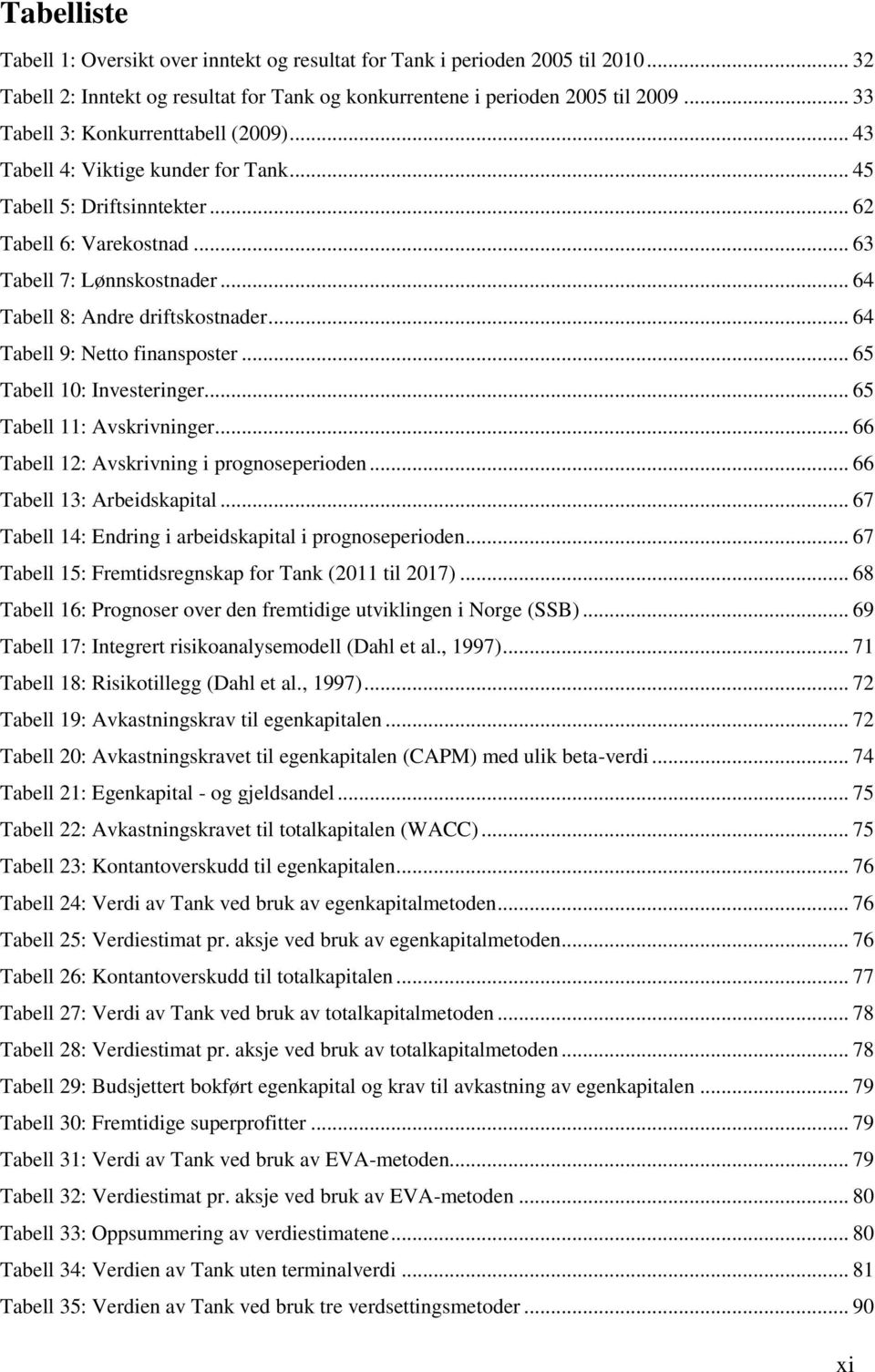 .. 64 Tabell 8: Andre driftskostnader... 64 Tabell 9: Netto finansposter... 65 Tabell 10: Investeringer... 65 Tabell 11: Avskrivninger... 66 Tabell 12: Avskrivning i prognoseperioden.