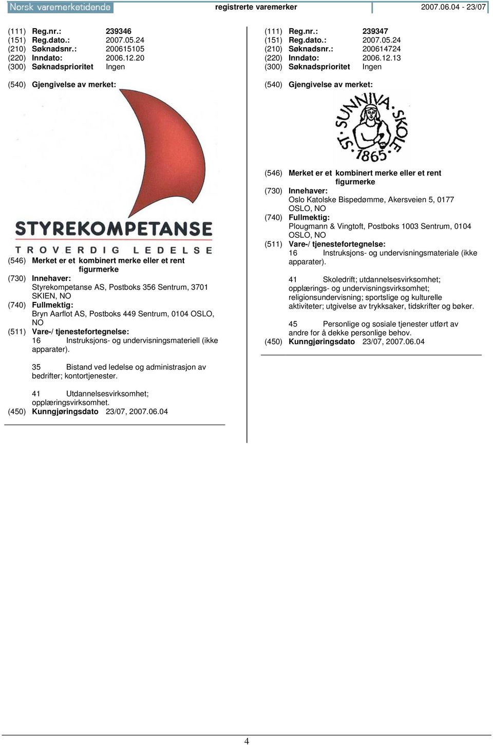 Oslo Katolske Bispedømme, Akersveien 5, 0177 OSLO, Plougmann & Vingtoft, Postboks 1003 Sentrum, 0104 OSLO, 16 Instruksjons- og undervisningsmateriale (ikke apparater).