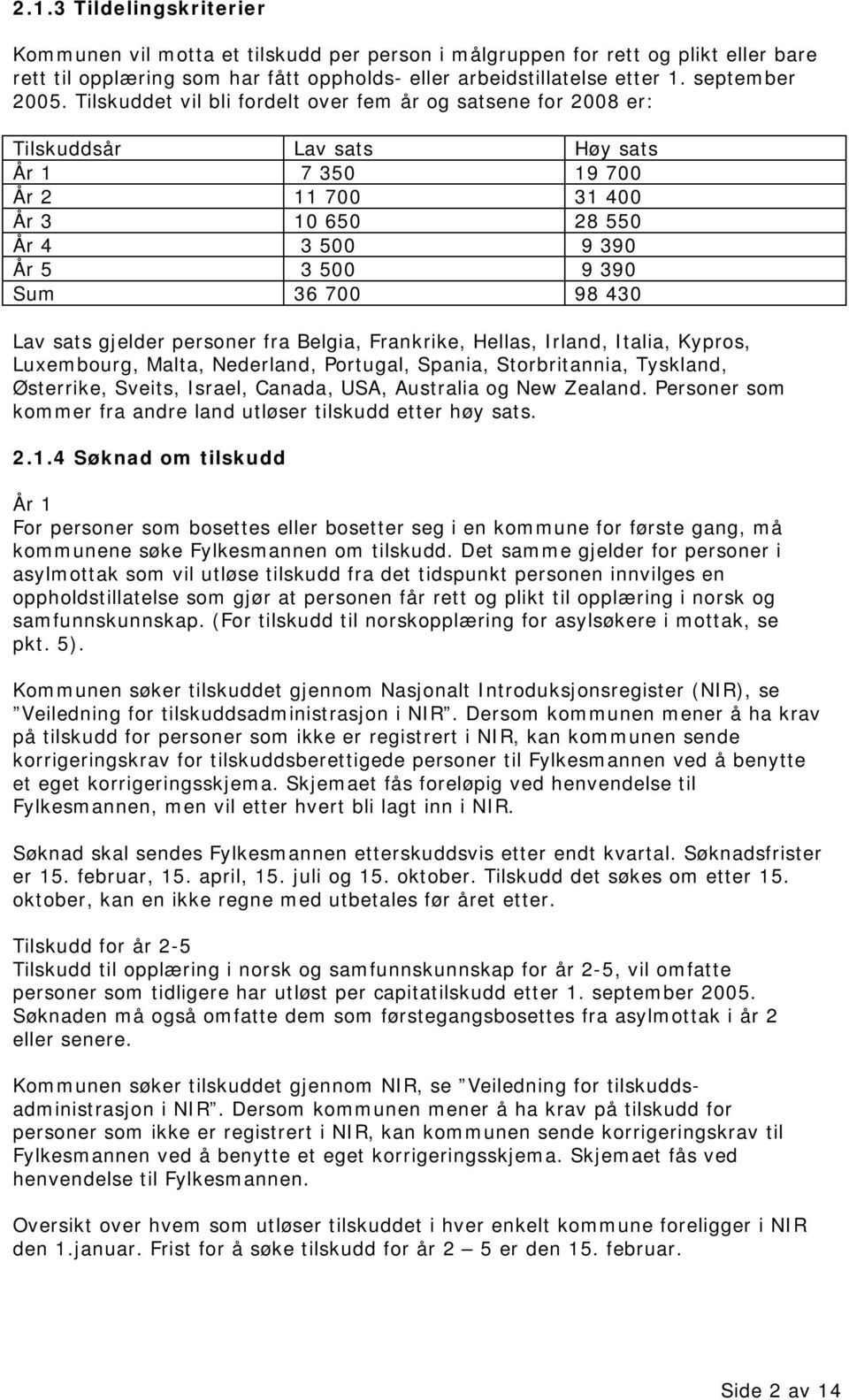 430 Lav sats gjelder personer fra Belgia, Frankrike, Hellas, Irland, Italia, Kypros, Luxembourg, Malta, Nederland, Portugal, Spania, Storbritannia, Tyskland, Østerrike, Sveits, Israel, Canada, USA,