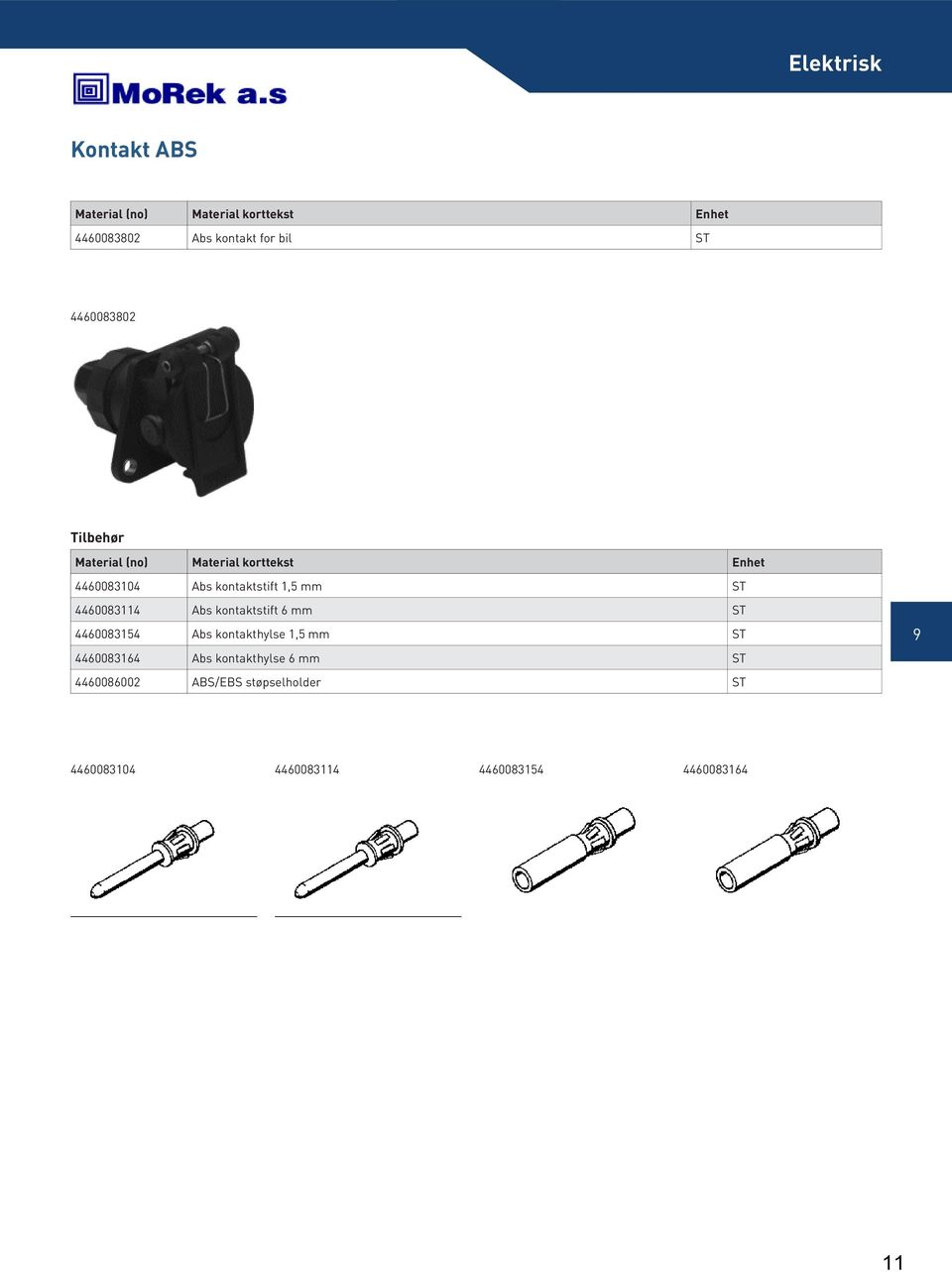 4460083154 Abs kontakthylse 1,5 mm 4460083164 Abs kontakthylse 6 mm