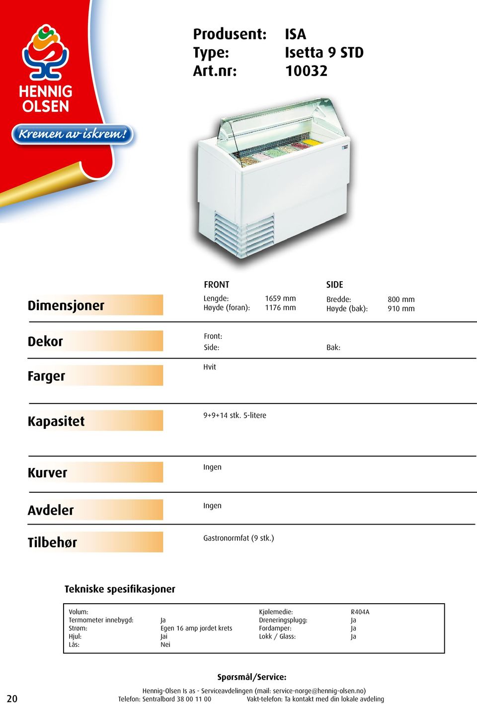 Front: Side: Bak: Hvit Kapasitet 9+9+14