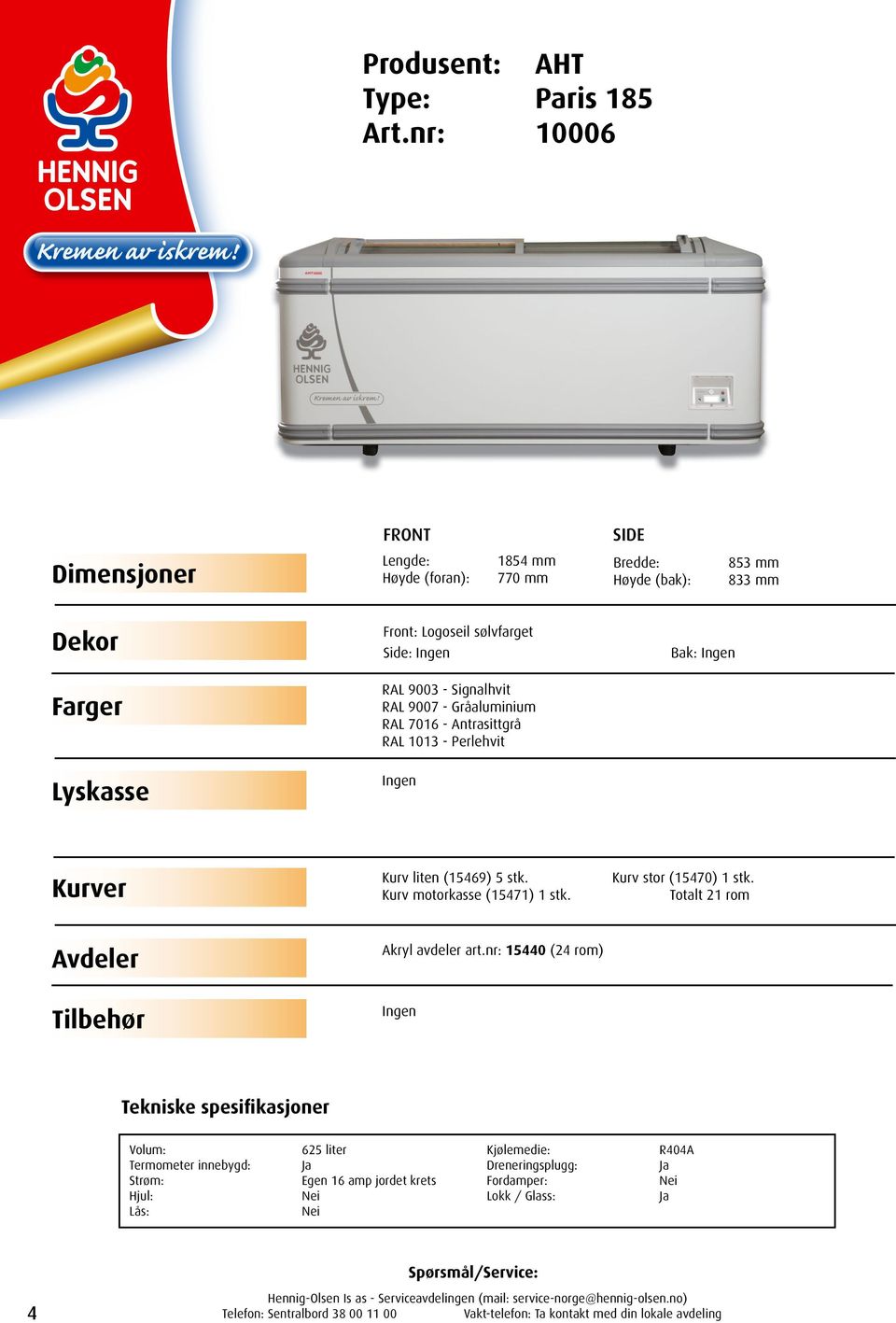 Signalhvit RAL 9007 - Gråaluminium RAL 7016 - Antrasittgrå RAL 1013 - Perlehvit Bak: