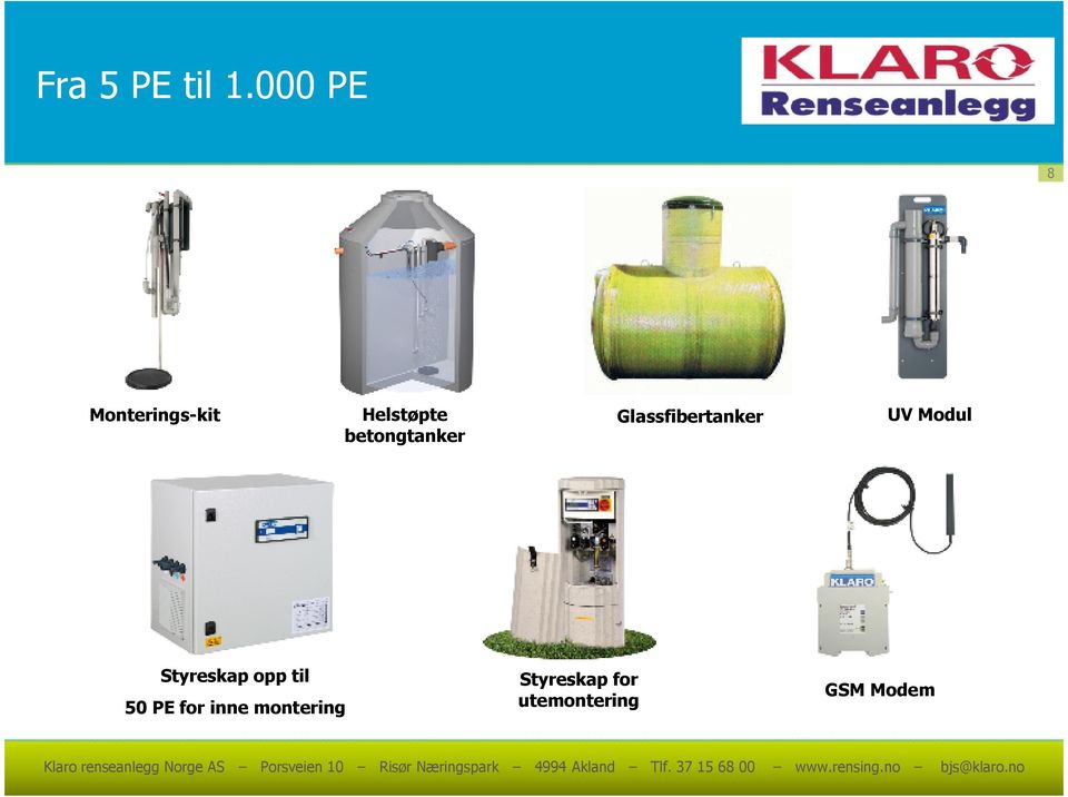 Glassfibertanker UV Modul betongtanker