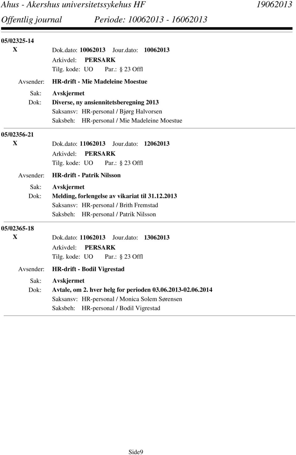 Madeleine Moestue 05/02356-21 X Dok.dato: 11062013 Jour.dato: 120