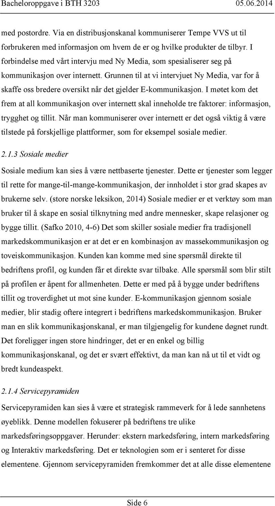 Grunnen til at vi intervjuet Ny Media, var for å skaffe oss bredere oversikt når det gjelder E-kommunikasjon.