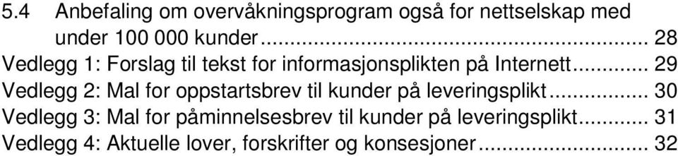 .. 29 Vedlegg 2: Mal for oppstartsbrev til kunder på leveringsplikt.