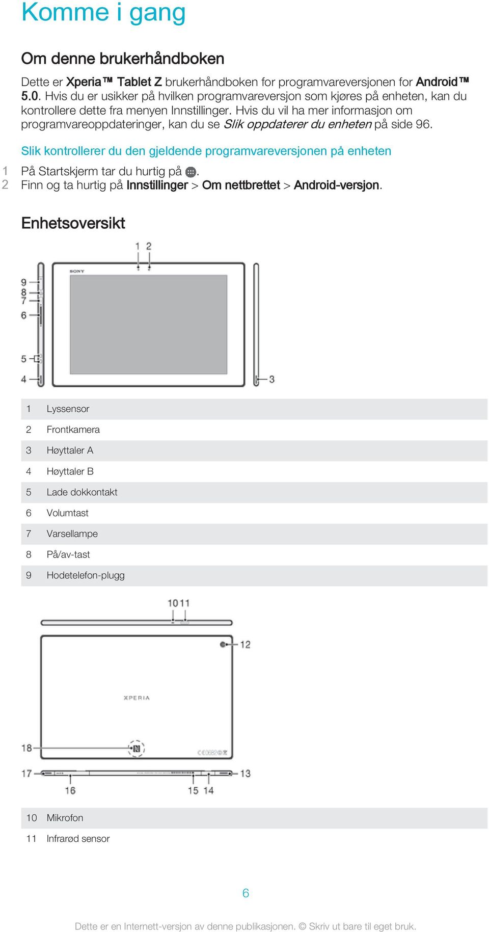 Hvis du vil ha mer informasjon om programvareoppdateringer, kan du se Slik oppdaterer du enheten på side 96.