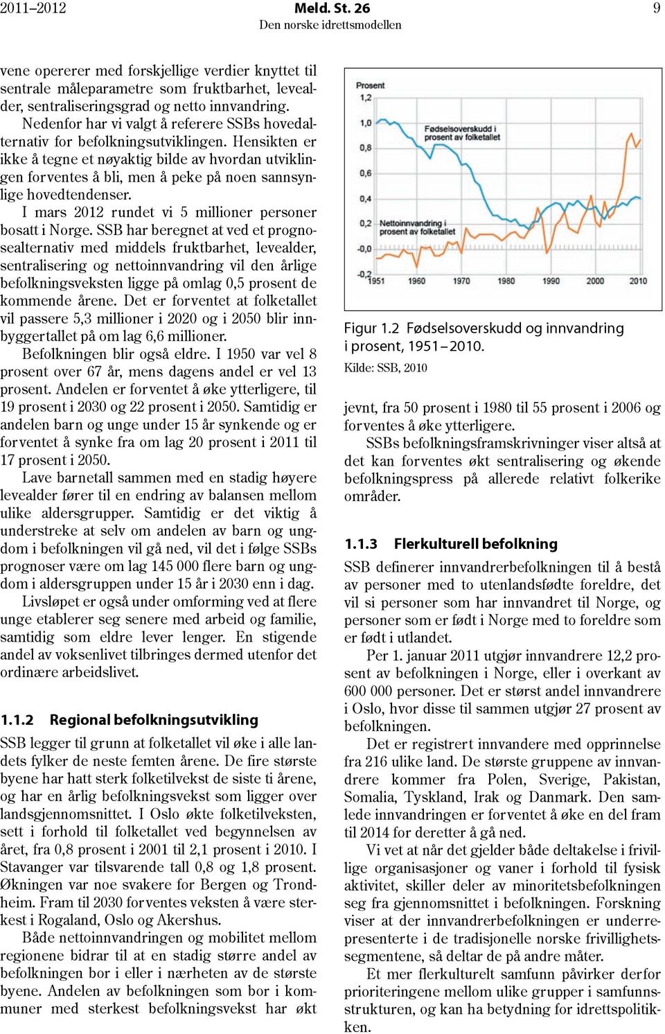 Hensikten er ikke å tegne et nøyaktig bilde av hvordan utviklingen forventes å bli, men å peke på noen sannsynlige hovedtendenser. I mars 2012 rundet vi 5 millioner personer bosatt i Norge.