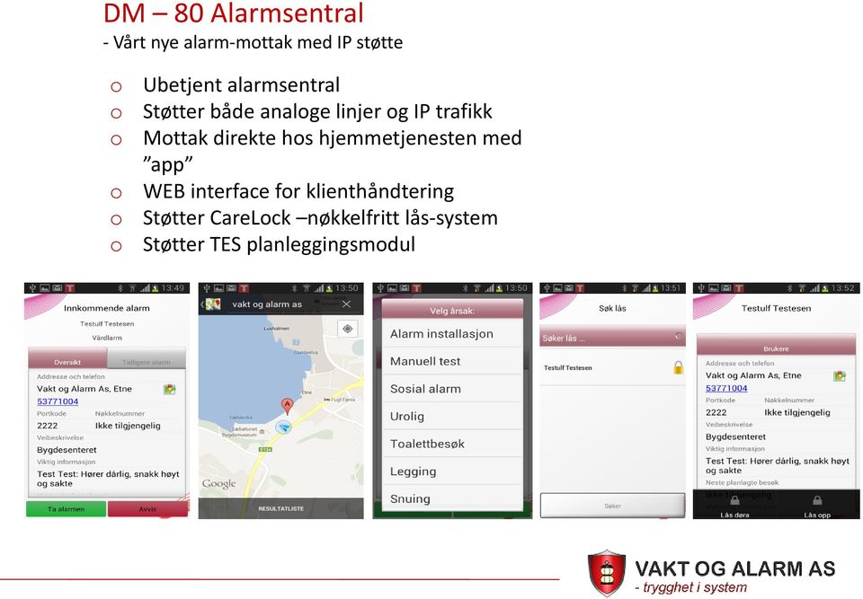 direkte hs hjemmetjenesten med app WEB interface fr