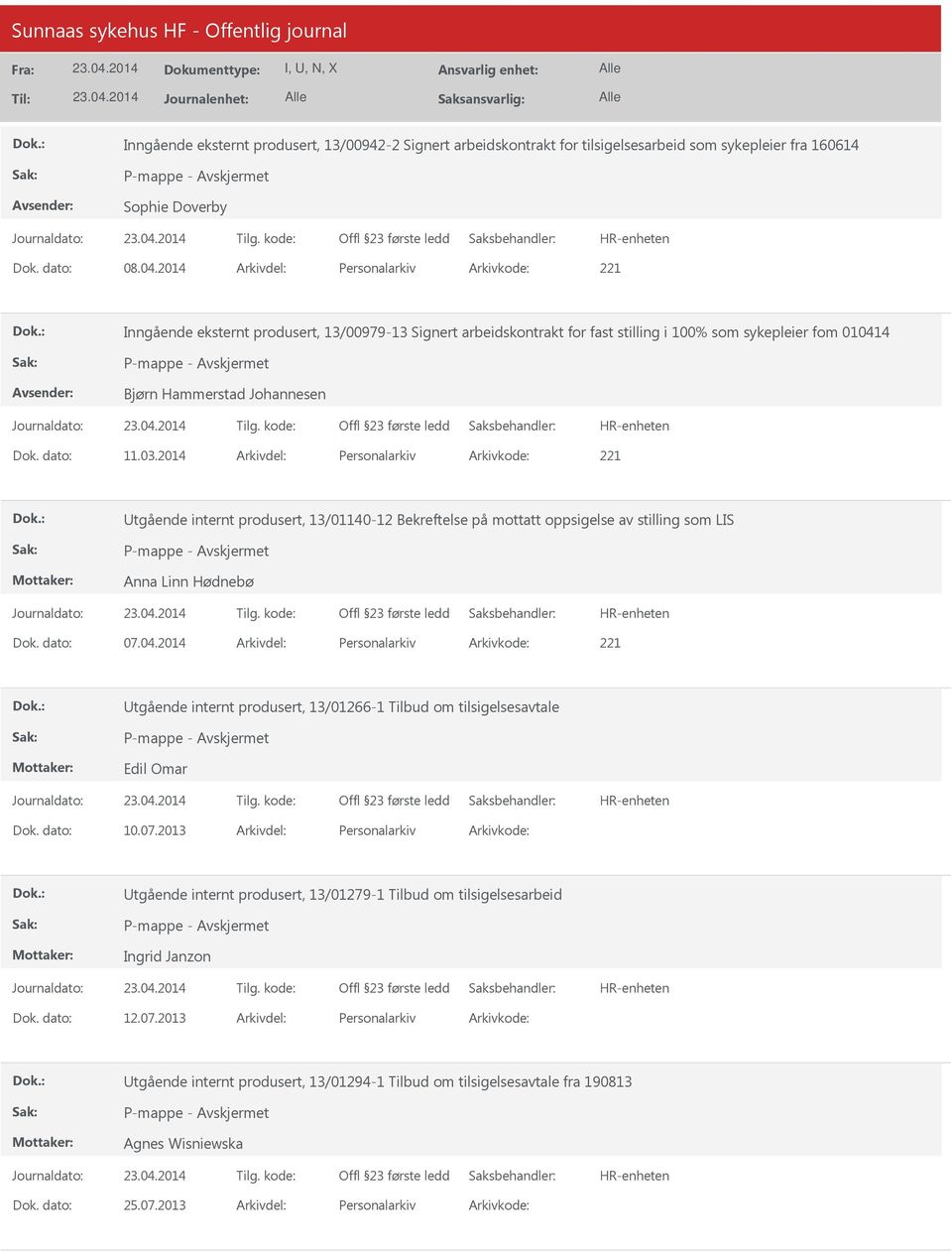 dato: 11.03.2014 Arkivdel: Personalarkiv Arkivkode: 221 tgående internt produsert, 13/01140-12 Bekreftelse på mottatt oppsigelse av stilling som LIS Anna Linn Hødnebø Dok. dato: 07.04.