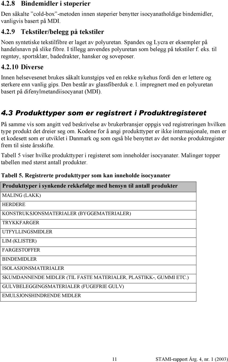 10 Diverse Innen helsevesenet brukes såkalt kunstgips ved en rekke sykehus fordi den er lettere og sterkere enn vanlig gips. Den består av glassfiberduk e. l. impregnert med en polyuretan basert på difenylmetandiisocyanat (MDI).