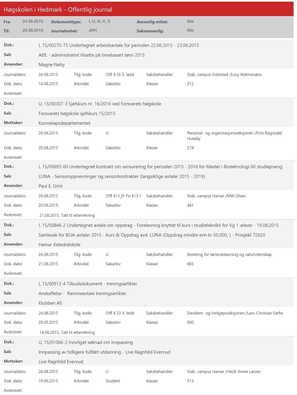 16/2016 ved Forsvarets høgskole Forsvarets høgskole sjefskurs 15/2015 Kunnskapsdepartementet Personal- og organisasjonsseksjonen /Finn Ragnvald Huseby Dok. dato: 20.08.