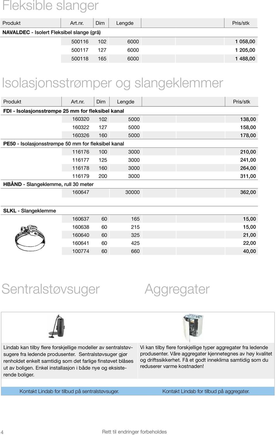 3000 264,00 116179 200 3000 311,00 HBÅND - Slangeklemme, rull 30 meter 160647 30000 362,00 SLKL - Slangeklemme 160637 60 165 15,00 160638 60 215 15,00 160640 60 325 21,00 160641 60 425 22,00 100774