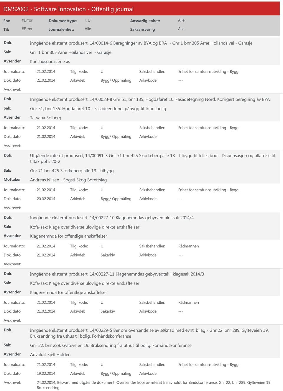 Tatyana Solberg dato: tgående internt produsert, 14/00091-3 Gnr 71 bnr 425 Skorkeberg alle 13 - tilbygg til felles bod - Dispensasjon og tillatelse til tiltak pbl 20-2 Gnr 71 bnr 425 Skorkeberg alle