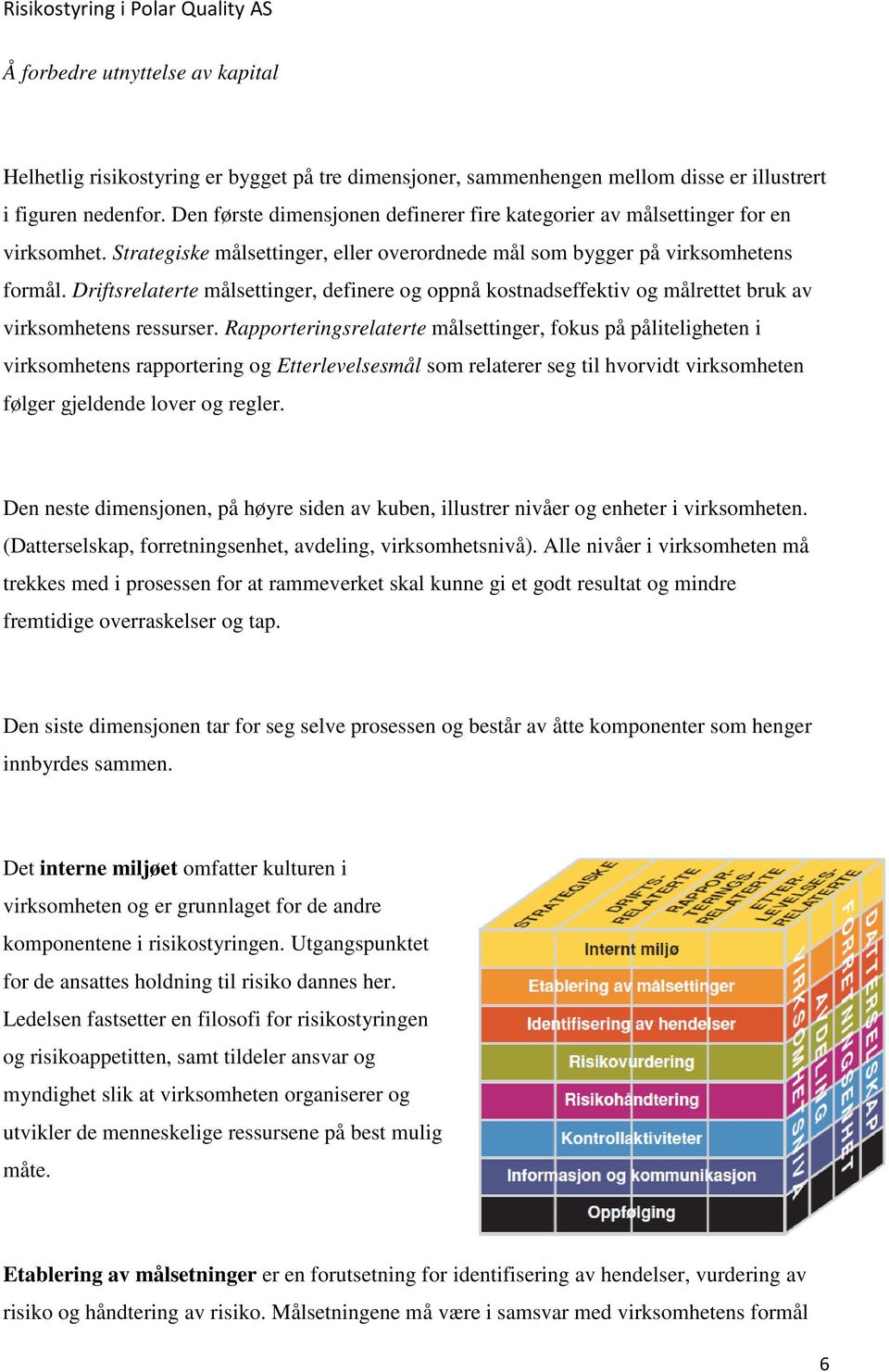 Driftsrelaterte målsettinger, definere og oppnå kostnadseffektiv og målrettet bruk av virksomhetens ressurser.