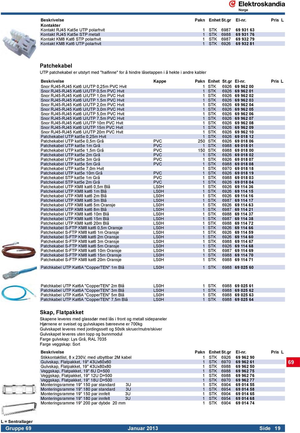 Pris L Snor RJ45-RJ45 Kat6 U/UTP 0,25m PVC Hvit 1 STK 6926 69 962 00 Snor RJ45-RJ45 Kat6 U/UTP 0,5m PVC Hvit 1 STK 6926 69 962 01 Snor RJ45-RJ45 Kat6 U/UTP 1,0m PVC Hvit 1 STK 6926 69 962 02 Snor