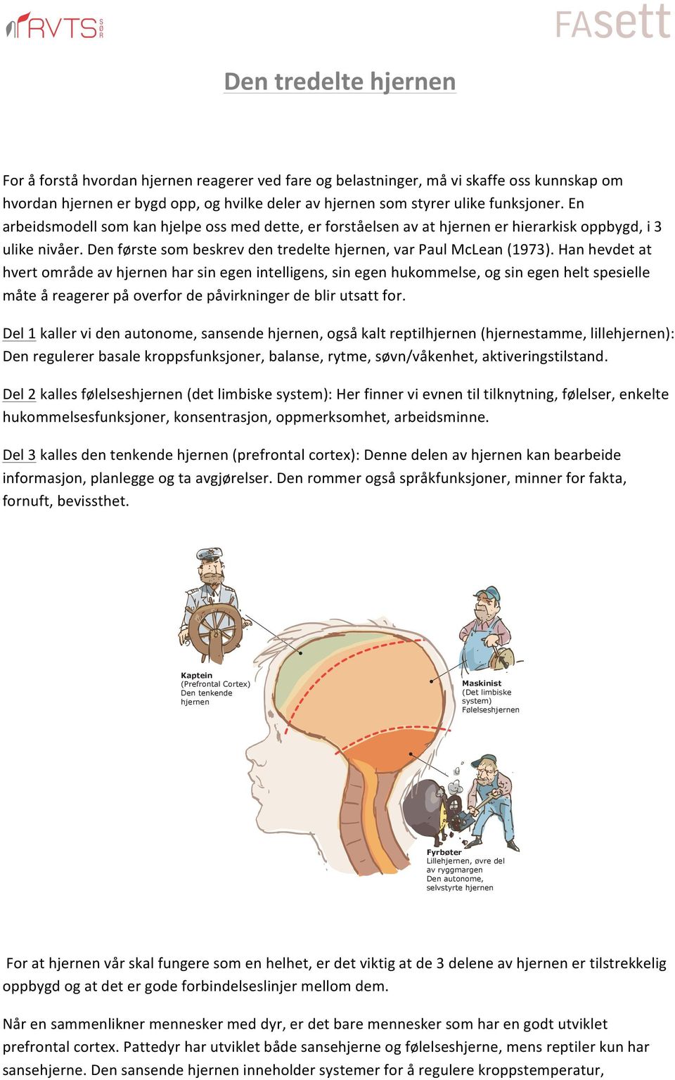 Han hevdet at hvert område av hjernen har sin egen intelligens, sin egen hukommelse, og sin egen helt spesielle måte å reagerer på overfor de påvirkninger de blir utsatt for.