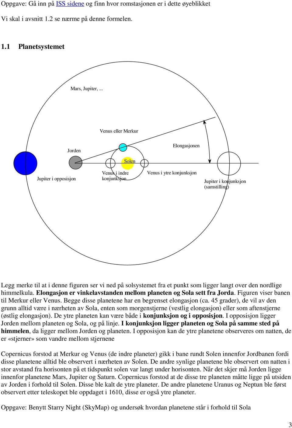 ned på solsystemet fra et punkt som ligger langt over den nordlige himmelkula. Elongasjon er vinkelavstanden mellom planeten og Sola sett fra Jorda. Figuren viser banen til Merkur eller Venus.