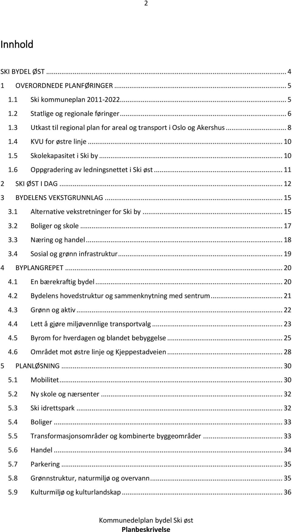 .. 11 2 SKI ØST I DAG... 12 3 BYDELENS VEKSTGRUNNLAG... 15 3.1 Alternative vekstretninger for Ski by... 15 3.2 Boliger og skole... 17 3.3 Næring og handel... 18 3.4 Sosial og grønn infrastruktur.