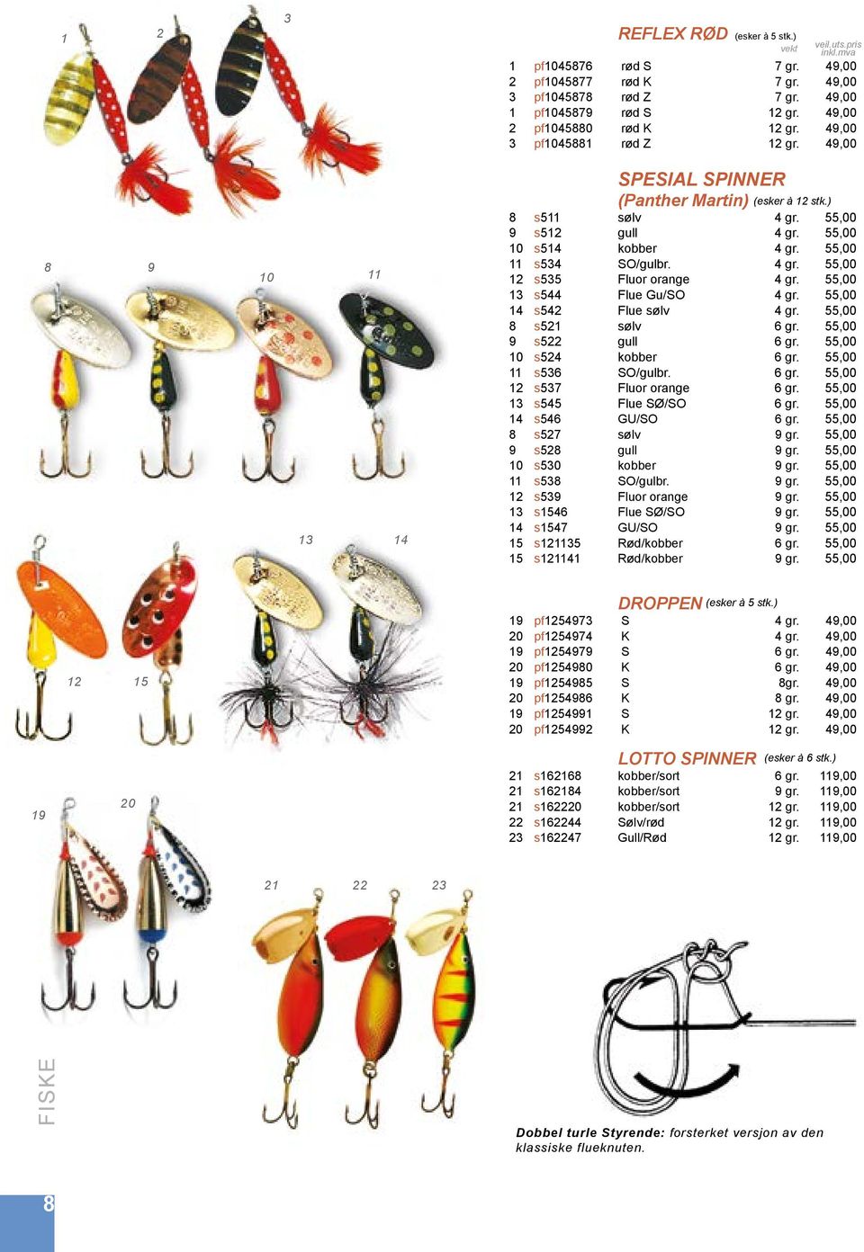 ,00,00 1 s Flue sølv gr.,00,00 s1 sølv gr.,00,00 s gull gr.,00,00 s kobber gr.,00,00 s SO/gulbr. gr.,00,00 1 s Fluor orange gr.,00,00 1 s Flue SØ/SO gr.,00,00 1 s GU/SO gr.,00,00 s sølv gr.