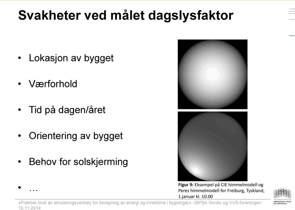 for solskjerming Figur 9: Eksempel på CIE himmelmodell og