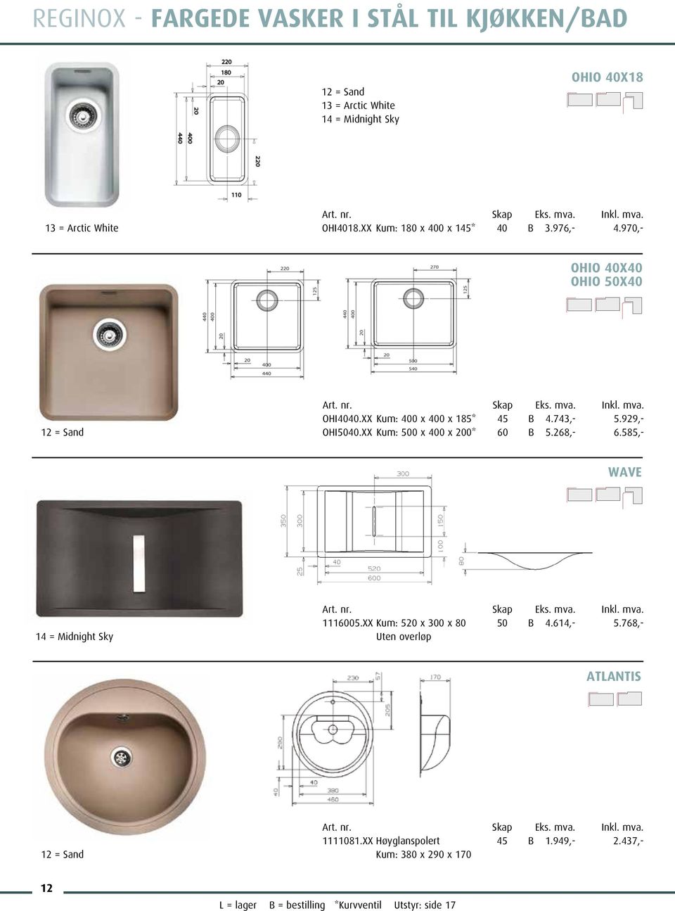 929, OHI5040.XX Kum: x 400 x 200* 60 B 5.268, 6.585, WAVE 14 = Midnight Sky 1116005.XX Kum: 520 x 300 x 80 50 B 4.614, 5.