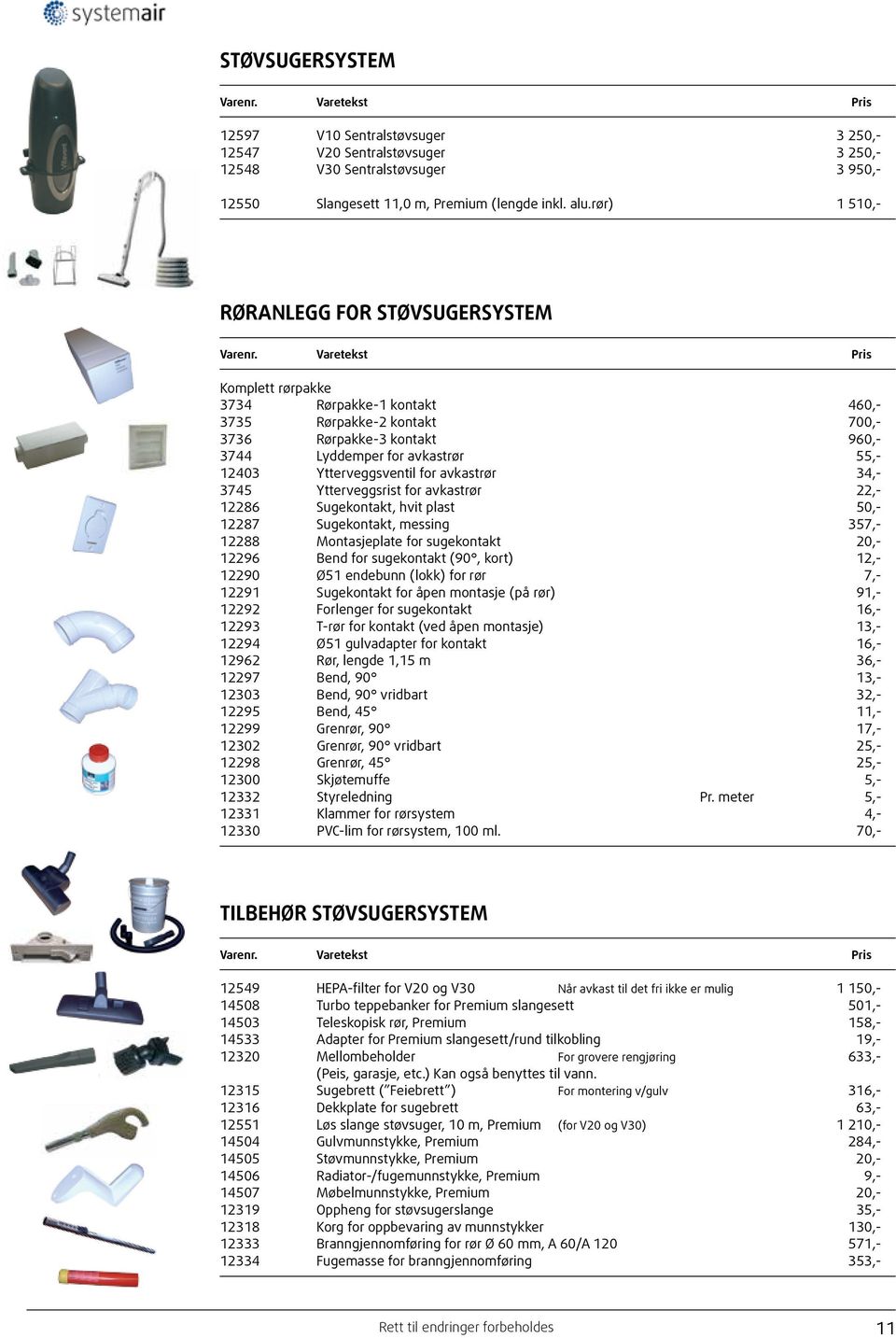 Ytterveggsventil for avkastrør 34,- 3745 Ytterveggsrist for avkastrør 22,- 12286 Sugekontakt, hvit plast 50,- 12287 Sugekontakt, messing 357,- 12288 Montasjeplate for sugekontakt 20,- 12296 Bend for