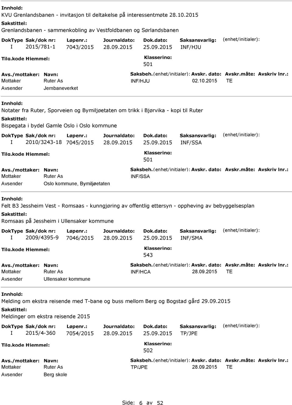 : NF/HJ TE Jernbaneverket Notater fra Ruter, Sporveien og Bymiljøetaten om trikk i Bjørvika - kopi til Ruter Bispegata i bydel Gamle Oslo i Oslo kommune 2010/3243-18 7045/2015 25.09.