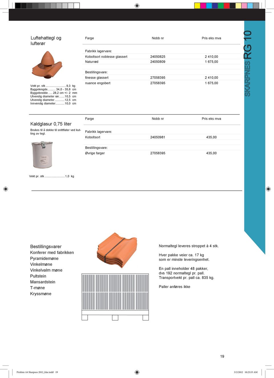 ..10,0 cm finesse glassert 27058395 2 410,00 nuance engobert 27058395 1 675,00 Kaldglasur 0,75 liter Brukes til å dekke til snittflater ved kutting av tegl.