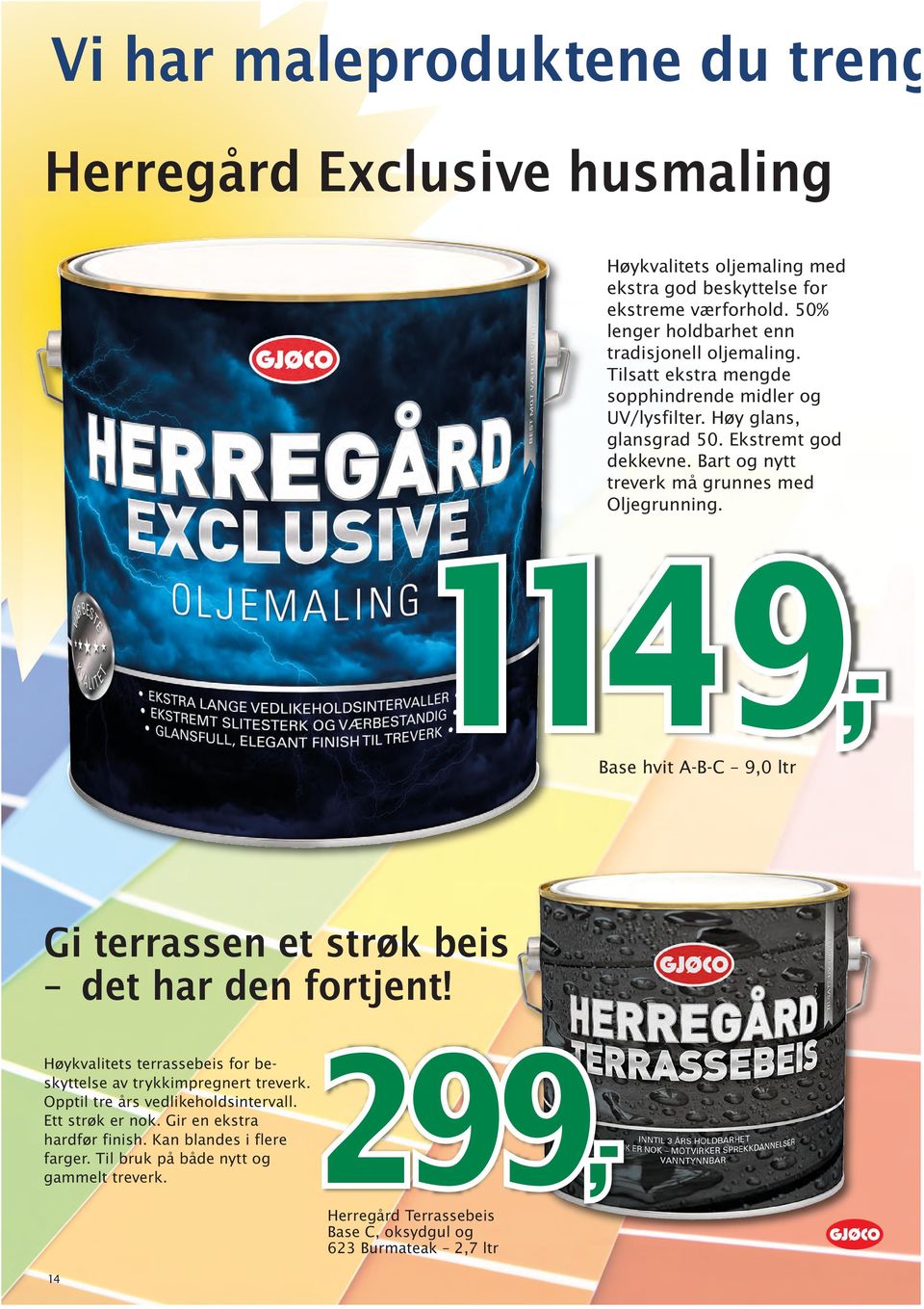 Bart og nytt treverk må grunnes med Oljegrunning. 1149,Base hvit A-B-C 9,0 ltr Gi terrassen et strøk beis det har den fortjent!