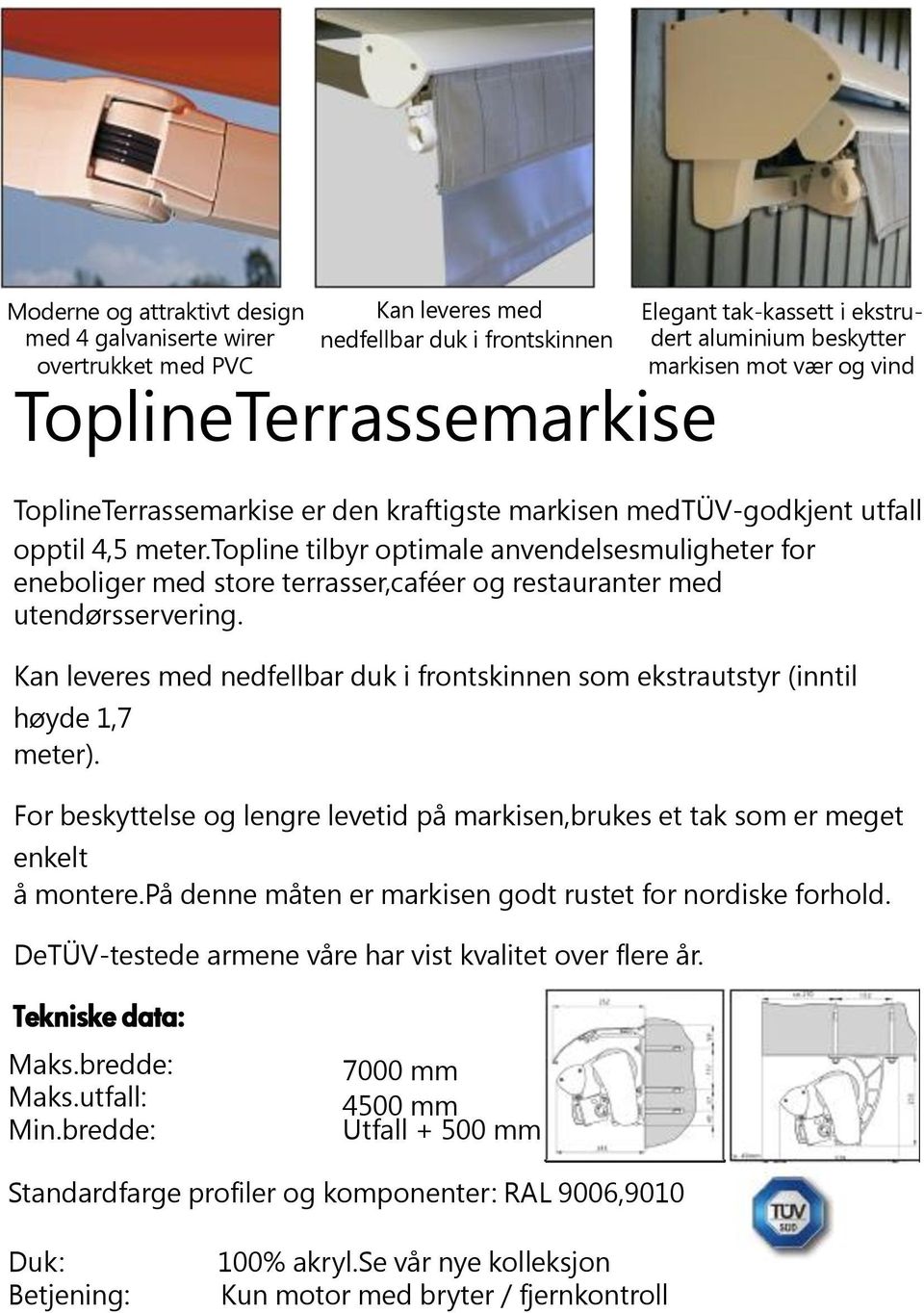 topline tilbyr optimale anvendelsesmuligheter for eneboliger med store terrasser,caféer og restauranter med utendørsservering.