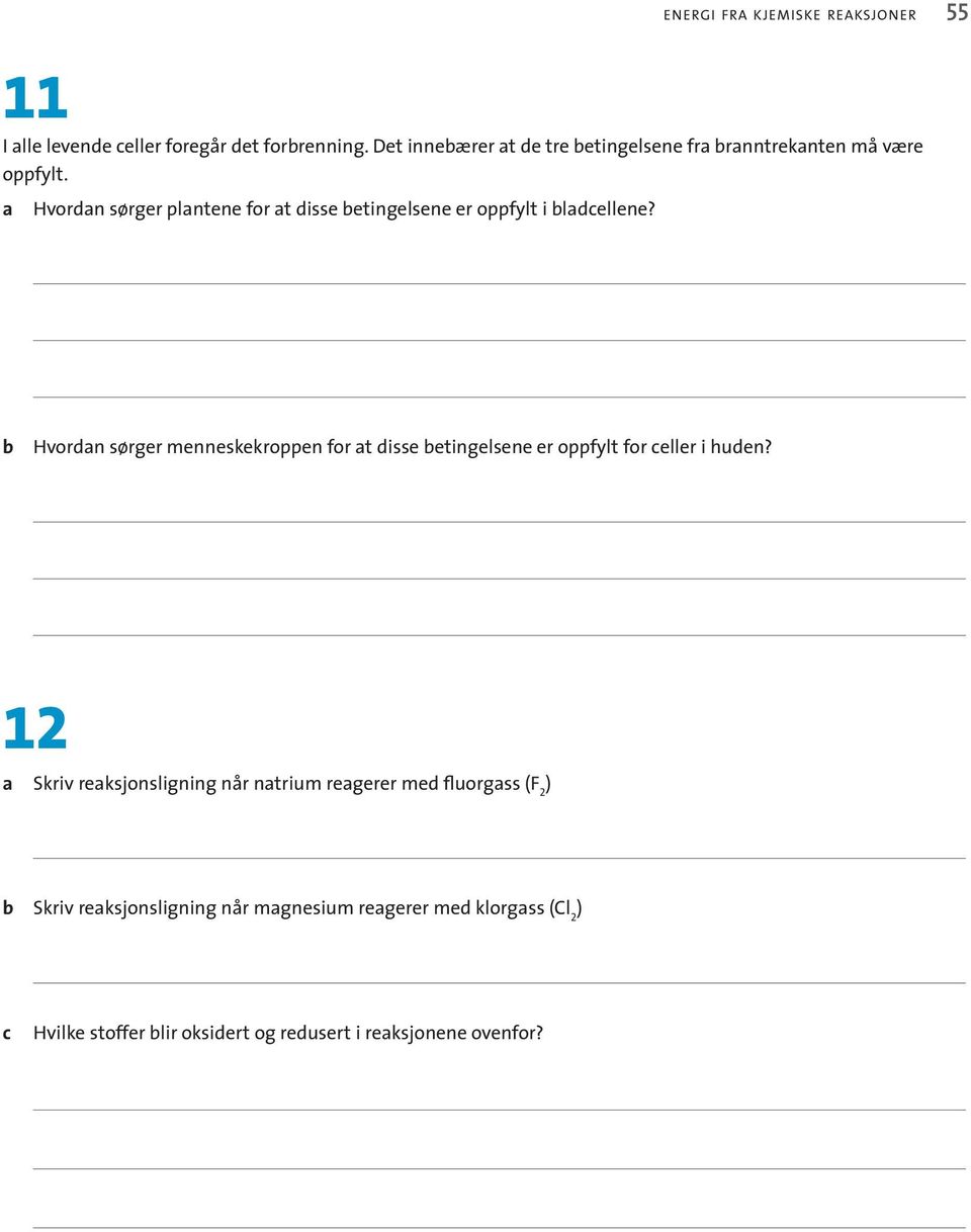 a Hvordan sørger plantene for at disse etingelsene er oppfylt i ladcellene?