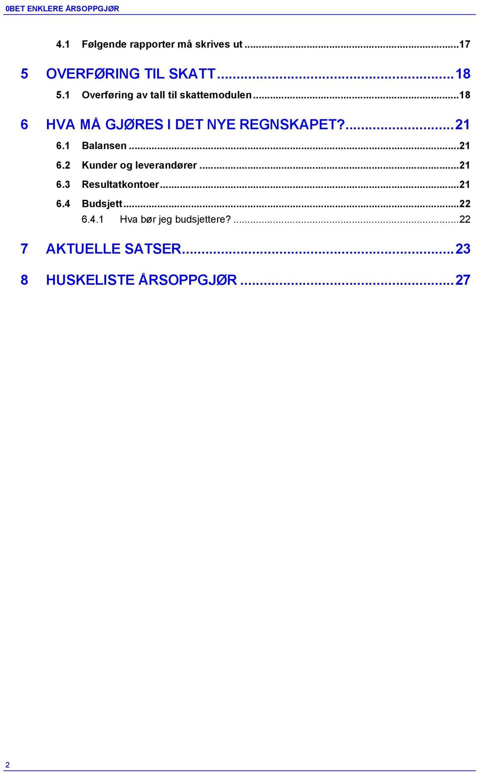 ... 21 6.1 Balansen... 21 6.2 Kunder og leverandører... 21 6.3 Resultatkontoer... 21 6.4 Budsjett.