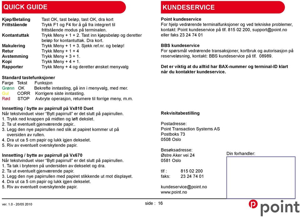 Kopi Trykk Meny + 4 + 1. Rapporter Trykk Meny + 4 og deretter ønsket menyvalg Standard tastefunksjoner Farge Tekst Funksjon Grønn OK Bekrefte inntasting, gå inn i menyvalg, med mer.