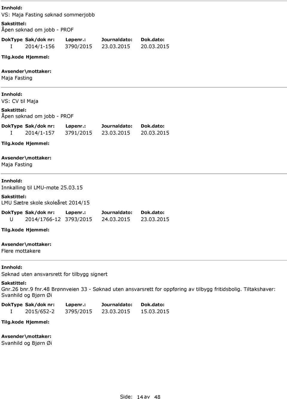 2015 Maja Fasting nnkalling til LM-møte 25.03.