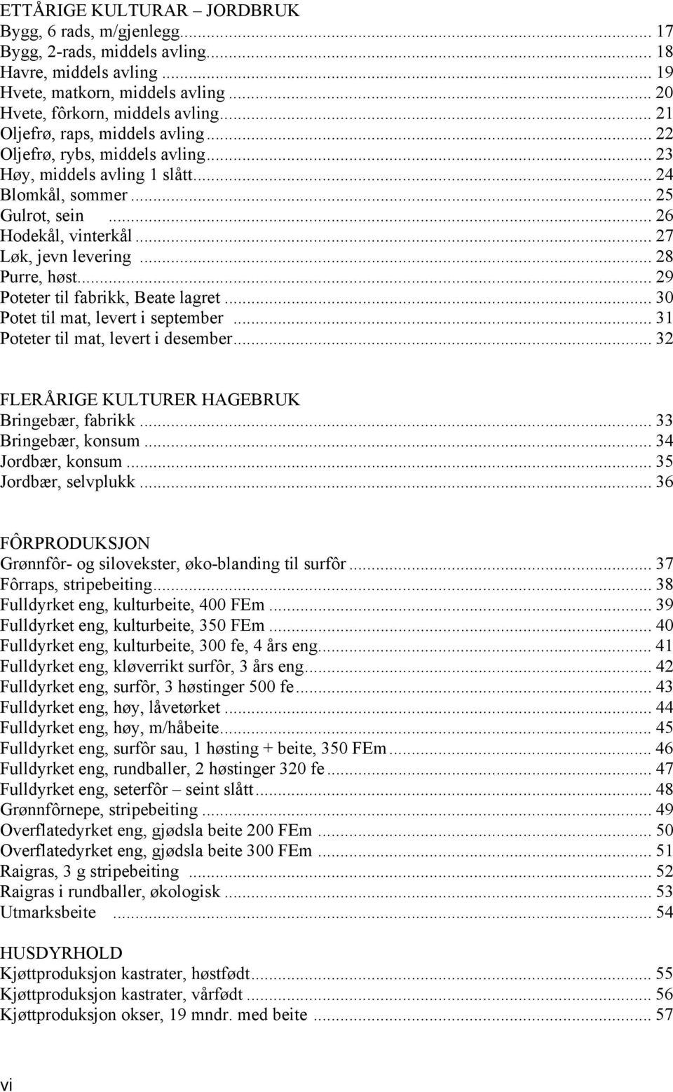 .. 28 Purre, høst... 29 Poteter til fabrikk, Beate lagret... 30 Potet til mat, levert i september... 31 Poteter til mat, levert i desember... 32 FLERÅRIGE KULTURER HAGEBRUK Bringebær, fabrikk.