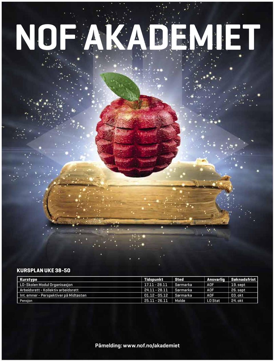 sept Arbeidsrett - Kollektiv arbeidsrett 24.11-28.11 Sørmarka AOF 26. sept Int.