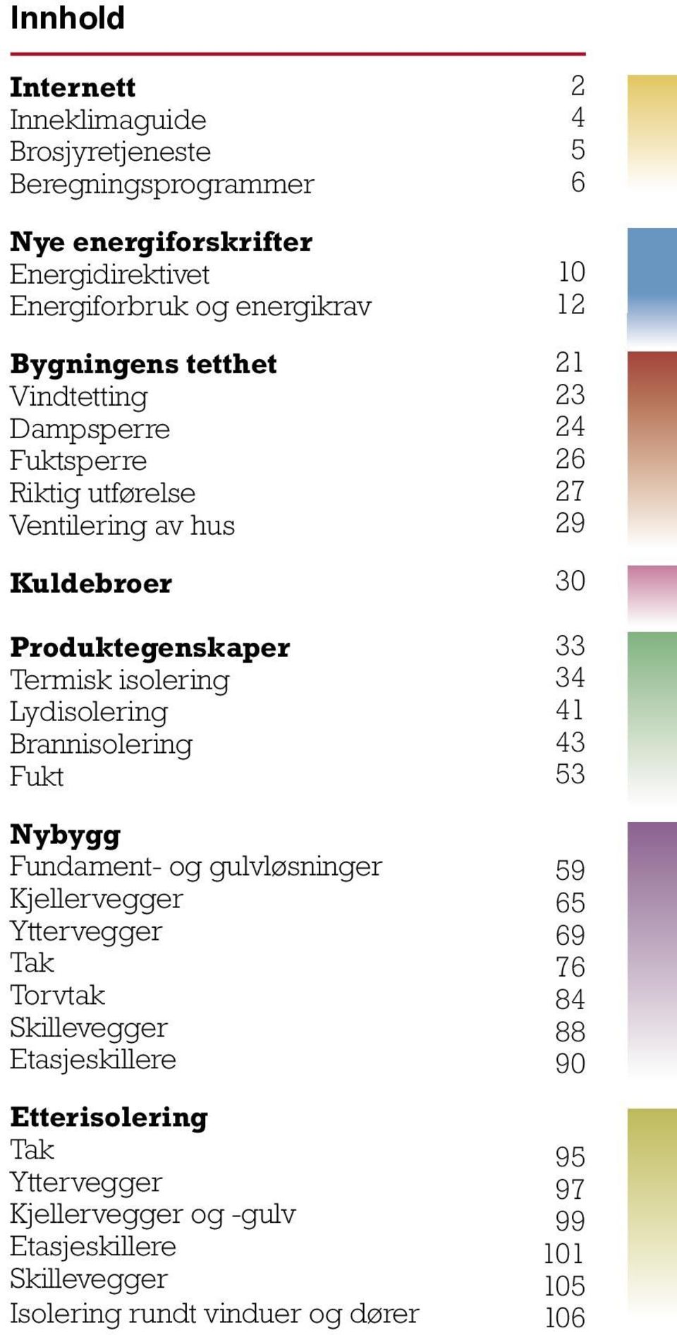 Fukt Nybygg Fundament- og gulvløsninger Kjellervegger Yttervegger Tak Torvtak Skillevegger Etasjeskillere Etterisolering Tak Yttervegger Kjellervegger og