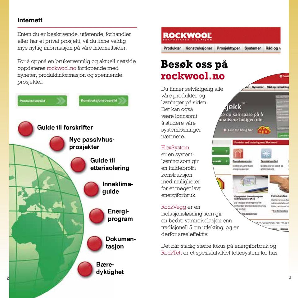 Guide til forskrifter Nye passivhusprosjekter Guide til etterisolering Inneklimaguide Energiprogram Dokumentasjon Besøk oss på rockwool.