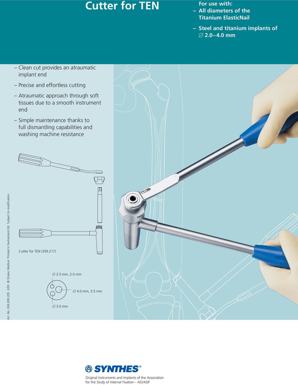 Art. No. 036.000.205 2/03 Stratec Medical Printed in Switzerland GD Subject to modification.