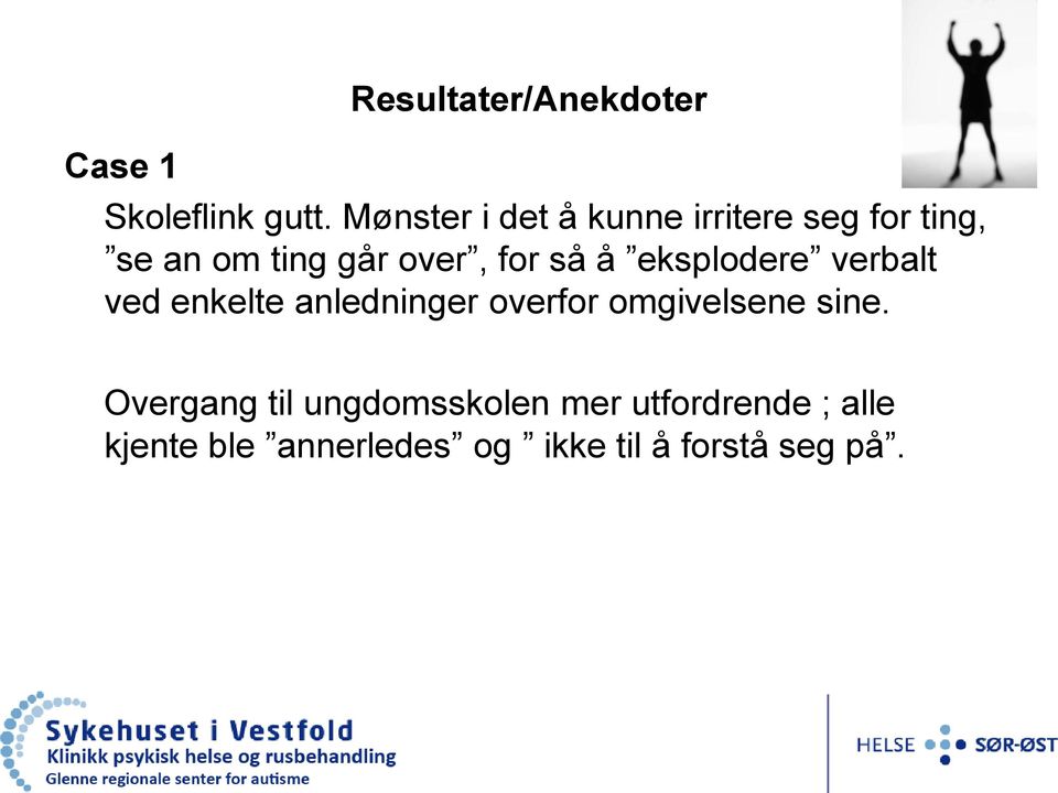 så å eksplodere verbalt ved enkelte anledninger overfor omgivelsene sine.